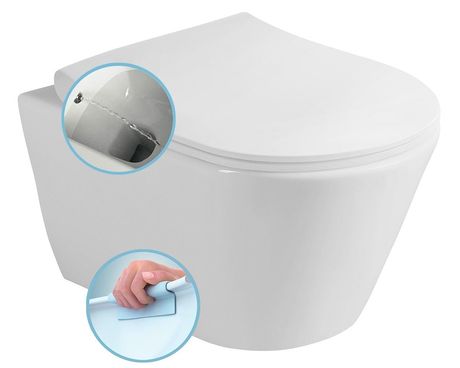 SAPHO AVVA 53cm RIMLESS WC závesné s bidetovou sprškou, biele, 100312