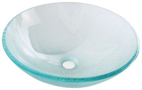 SAPHO BEAUTY ICE Ø42cm umývadlo na dosku okrúhle, bez prepadu, sklenené, 2501-04