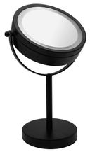 SAPHO DAISY Ø15cm kozmetické zrkadielko okrúhle s LED osvetlením, čierna, 03111010
