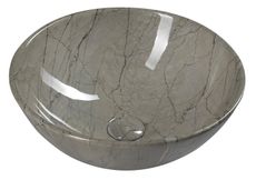 SAPHO DALMA ø42cm umývadlo na dosku okrúhle, bez prepadu, keramické, mramor šedý, MM113