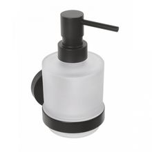 SAPHO X-ROUND BLACK dávkovač tekutého mydla 200ml závesný, čierna matná, mliečne sklo, XR103B