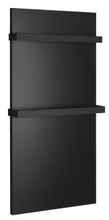 SAPHO ENIS 59 x 120cm 600W kúpeľňový vykurovací sálavý panel s držiakmi na uteráky, čierna matná, RH600B-2