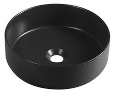 SAPHO INFINITY ROUND Ø36cm umývadlo na dosku okrúhle, bez prepadu, keramické, čierna matná, 10NF65036B