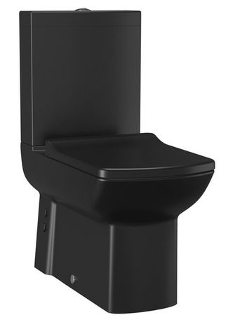 SAPHO LARA 63,8cm WC kombi komplet so splachovaním, zadný/spodný odpad, čierne, LR360