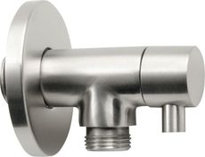SAPHO MINIMAL ventil nástenný rohový s rozetou, 1/2" x 3/8" pre studenú vodu, nerez, MI058S