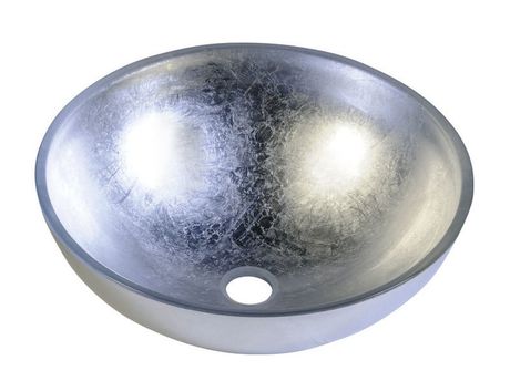 SAPHO MURANO ARGENTO Ø40cm umývadlo na dosku okrúhle, bez prepadu, sklenené, AL5318-52
