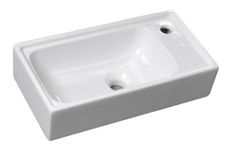 SAPHO ORION 50,5 x 26,5cm umývadlo keramické hranaté, s otvorom vpravo, bez prepadu, biele, 7045