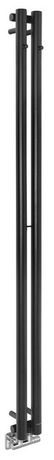 SAPHO PILON 12,2 x 180cm 330W kúpeľňový radiátor s háčikmi, stredové pripojenie, čierna matná, IZ124