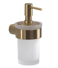 SAPHO PIRENEI dávkovač tekutého mydla na zavesenie, zlatá matná, sklo matné, PI8188