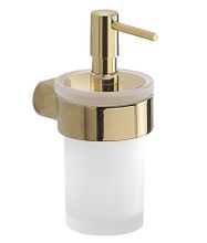 SAPHO PIRENEI dávkovač tekutého mydla na zavesenie, zlatá, sklo matné, PI8187