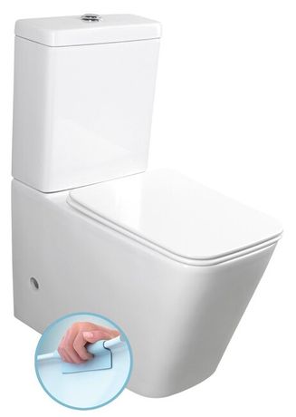 SAPHO PORTO 65cm RIMLESS WC kombi komplet so splachovaním, zadný/spodný odpad, biele, PC102WR
