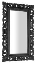 SAPHO SAMBLUNG 40 x 70cm zrkadlo vo vyrezávanom ráme, drevo masív, čierna, IN113