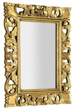SAPHO SAMBLUNG 60 x 80cm zrkadlo vo vyrezávanom ráme, drevo masív, zlatá, IN121