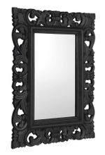 SAPHO SAMBLUNG 60 x 80cm zrkadlo vo vyrezávanom ráme, drevo masív, čierna, IN128