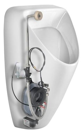SAPHO SCHWARN pisoár s automatickým splachovačom 6V DC, zakrytý prívod vody, keramický, biely, 201.722.4