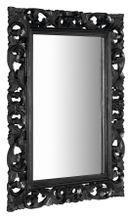 SAPHO SCULE 70 x 100cm zrkadlo vo vyrezávanom ráme, drevo masív, čierna, IN167