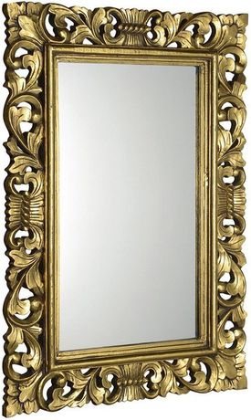 SAPHO SCULE 80 x 120cm zrkadlo vo vyrezávanom ráme, drevo masív, zlatá antique, IN316