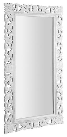 SAPHO SCULE 80 x 150cm zrkadlo vo vyrezávanom ráme, drevo masív, biela antique, IN328