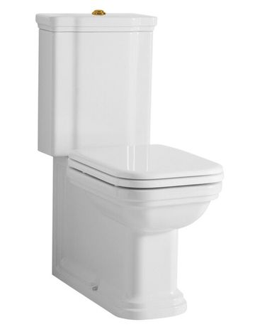 SAPHO WALDORF 68cm WC kombi komplet so splachovaním, zadný/spodný odpad, biela / bronz, WCSET18-WALDORF