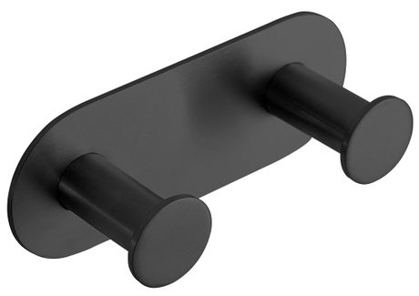 SAPHO X-ROUND BLACK vešiak dvojitý samolepiaci, čierna matná, XR220B