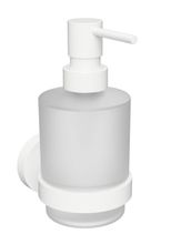 SAPHO X-ROUND WHITE dávkovač tekutého mydla 200ml závesný, biela, mliečne sklo, XR103W