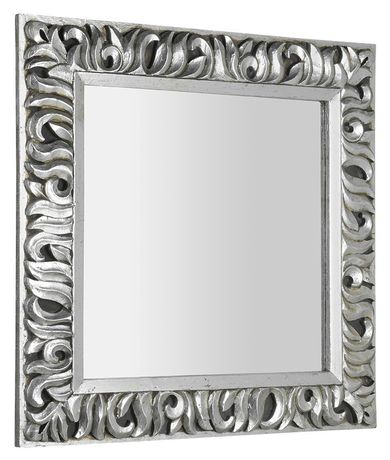 SAPHO ZEEGRAS 90 x 90cm zrkadlo vo vyrezávanom ráme, drevo masív, strieborná antique, IN401